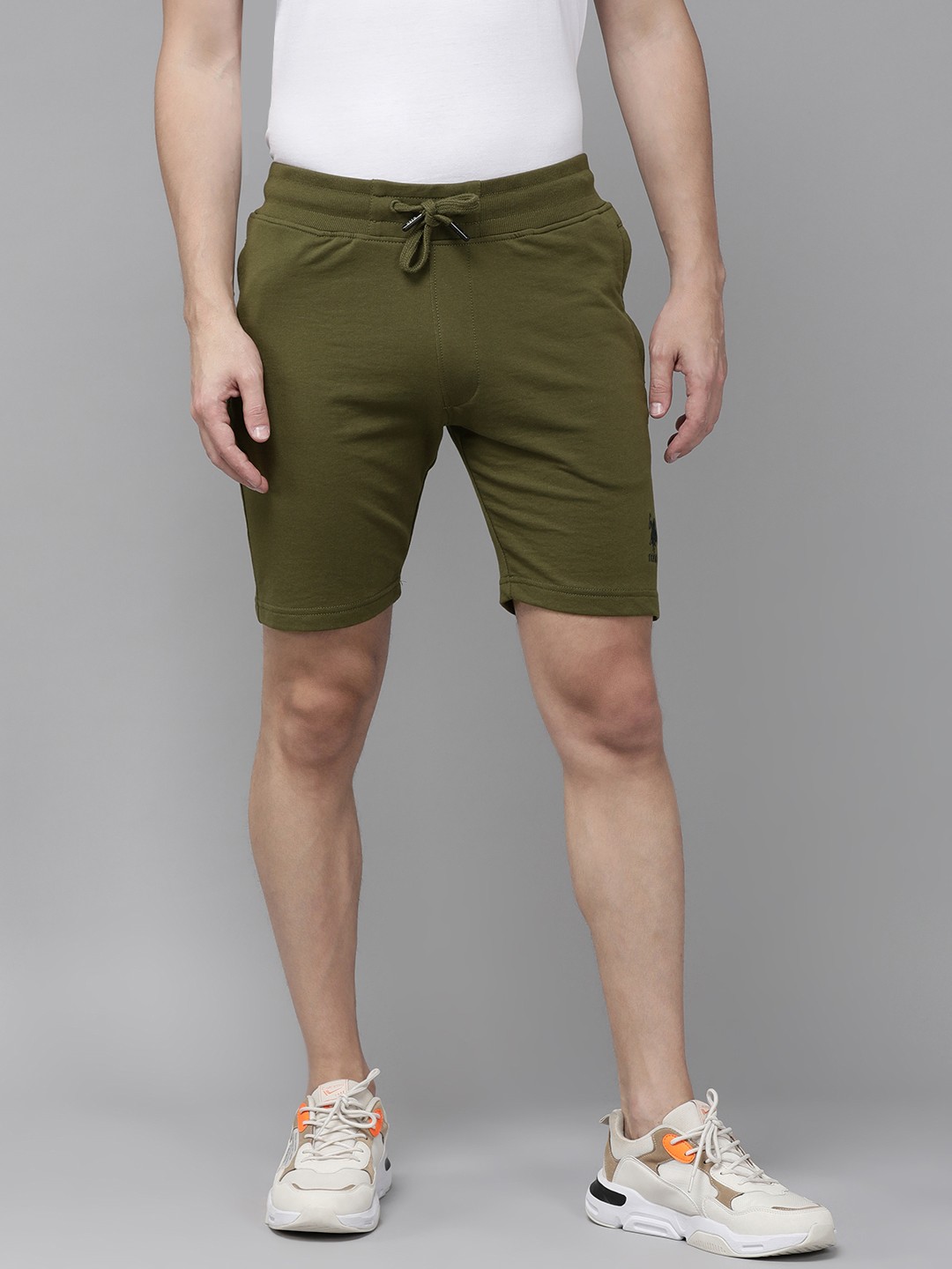 

U S Polo Assn Men Olive Green Slim Fit Shorts