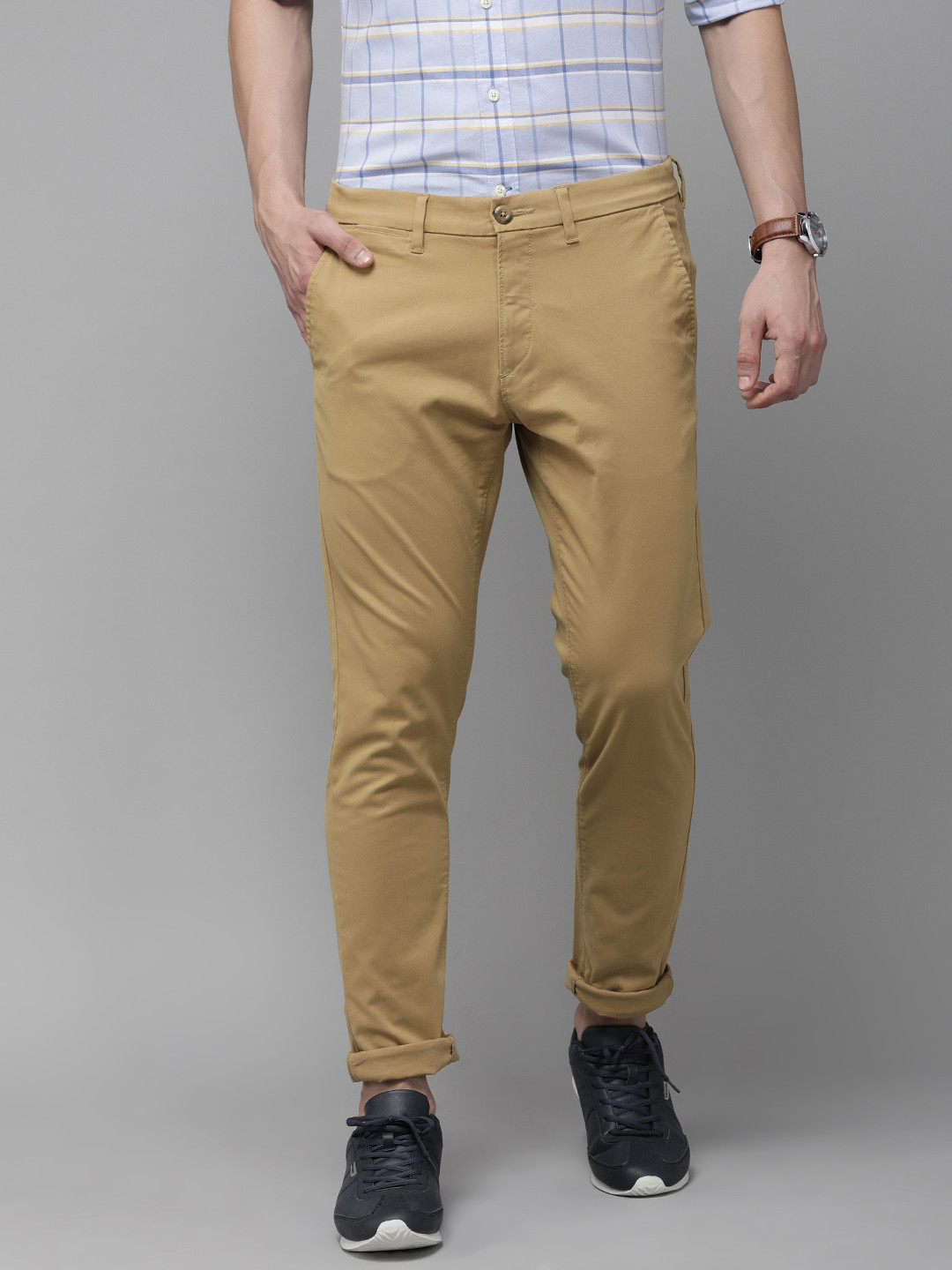 

U S Polo Assn Men Khaki Austin Trim Fit Trousers