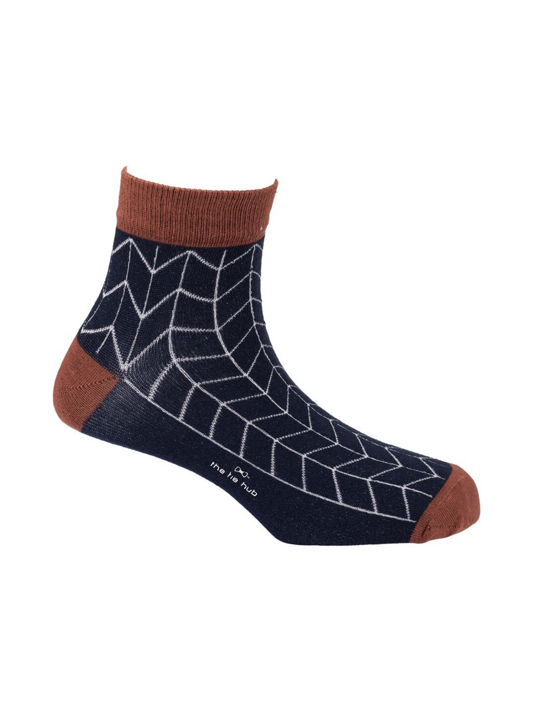 

The Tie Hub Men Navy Blue Printed Ankle Length Socks
