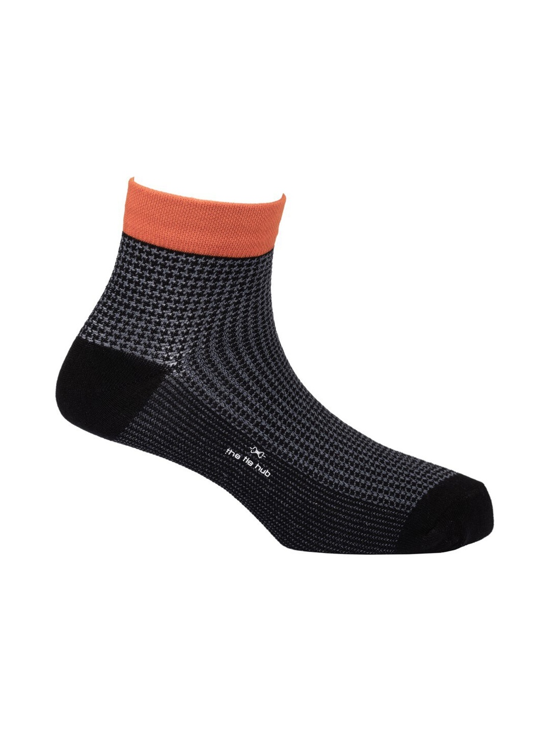 

The Tie Hub Men Black Houndstooth Ankle Length Socks