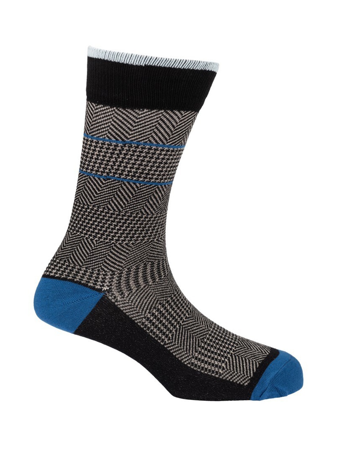 

The Tie Hub Black and Blue Striped Ankle Length Socks