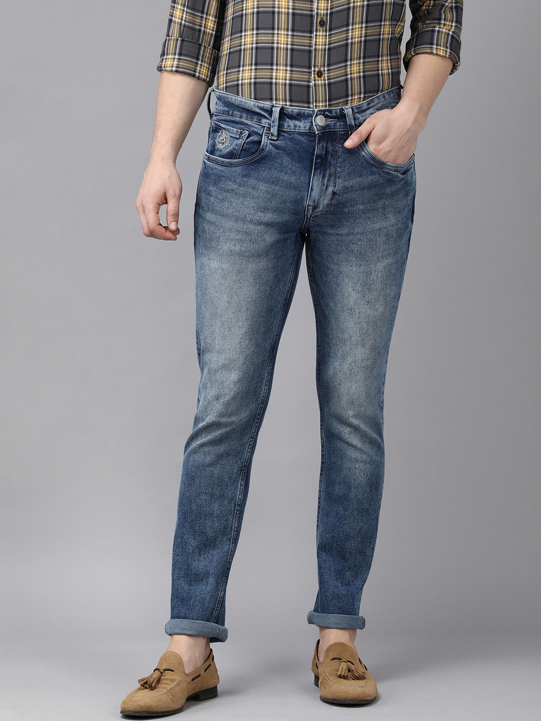 

U S Polo Assn Denim Co Men Blue Slim Fit Mid-Rise Heavy Fade Jeans