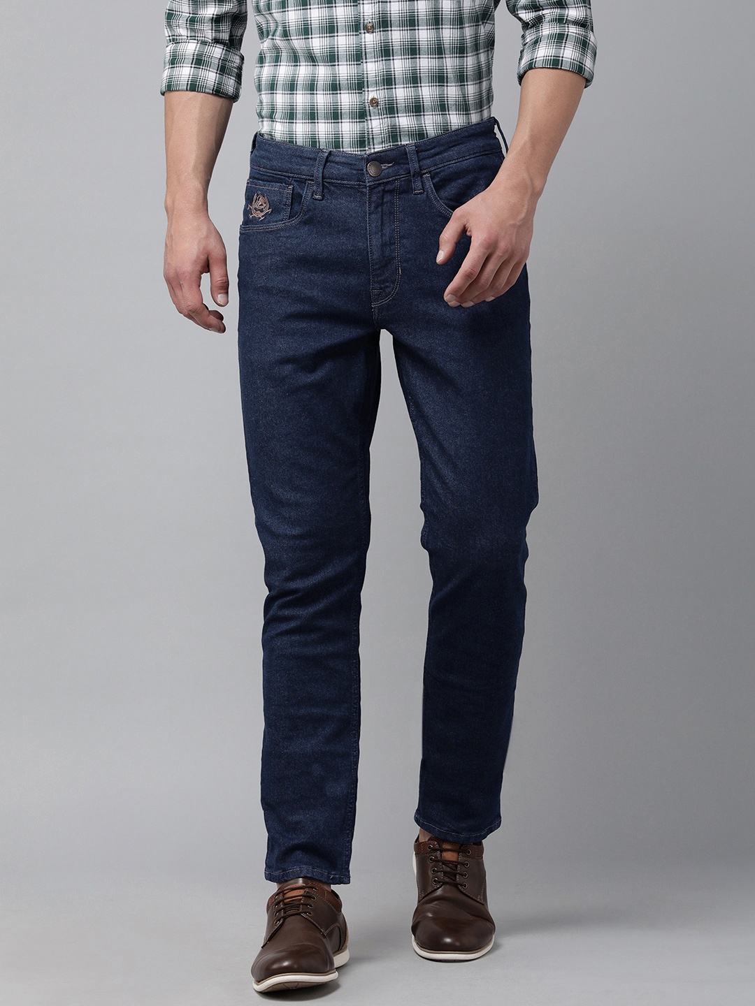 

U S Polo Assn Denim Co Men Navy Blue Slim Tapered Fit Mid Rise Clean Look Jeans