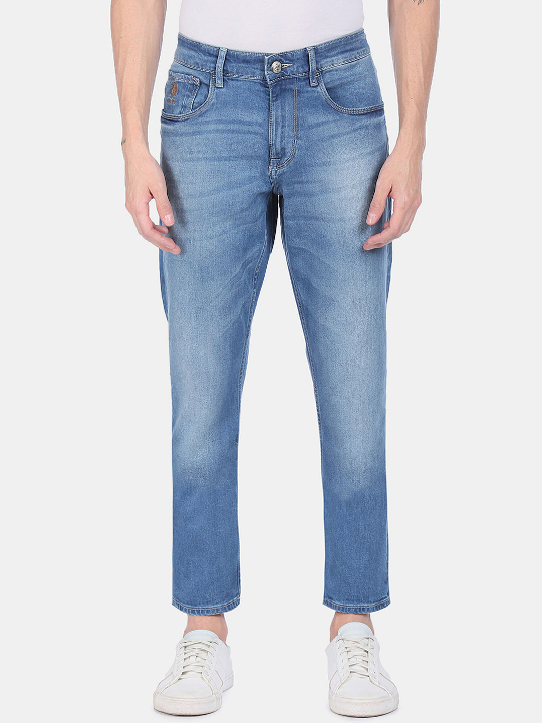

U.S. Polo Assn. Denim Co. Men Blue Woody Slim Straight Fit Light Fade Stretchable Jeans