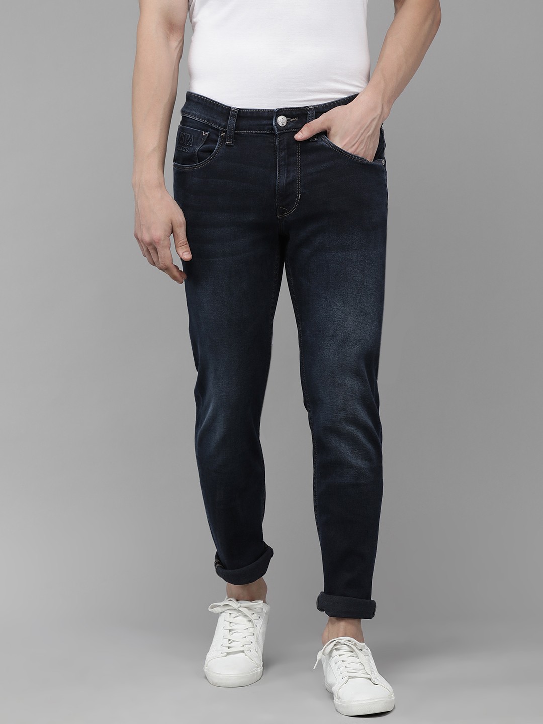 

U S Polo Assn Denim Co Men Blue Regallo Skinny Fit Light Fade Stretchable Jeans
