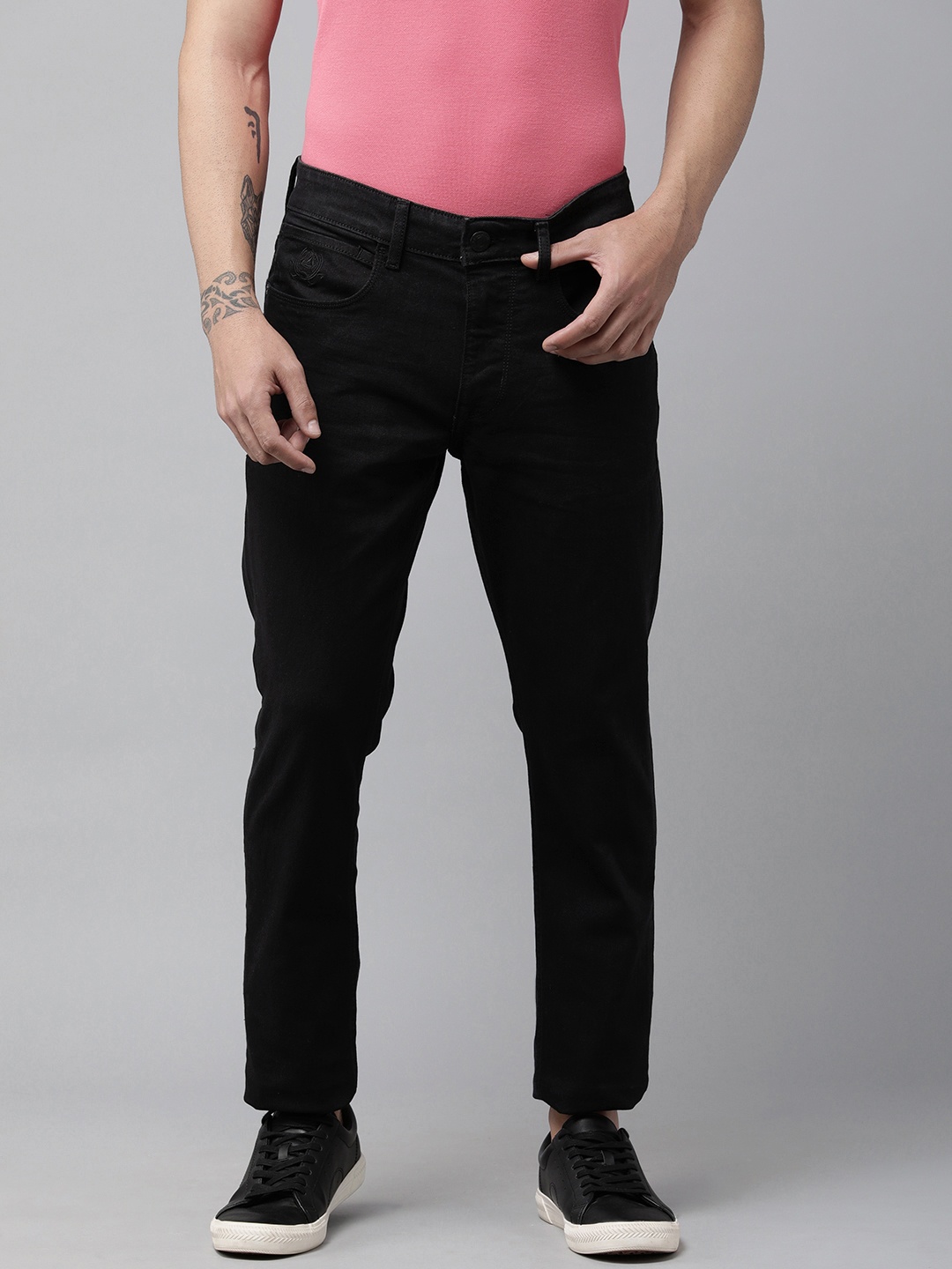 U S Polo Assn Denim Co Men Black Brandon Slim tapered Fit Mid Rise Jeans