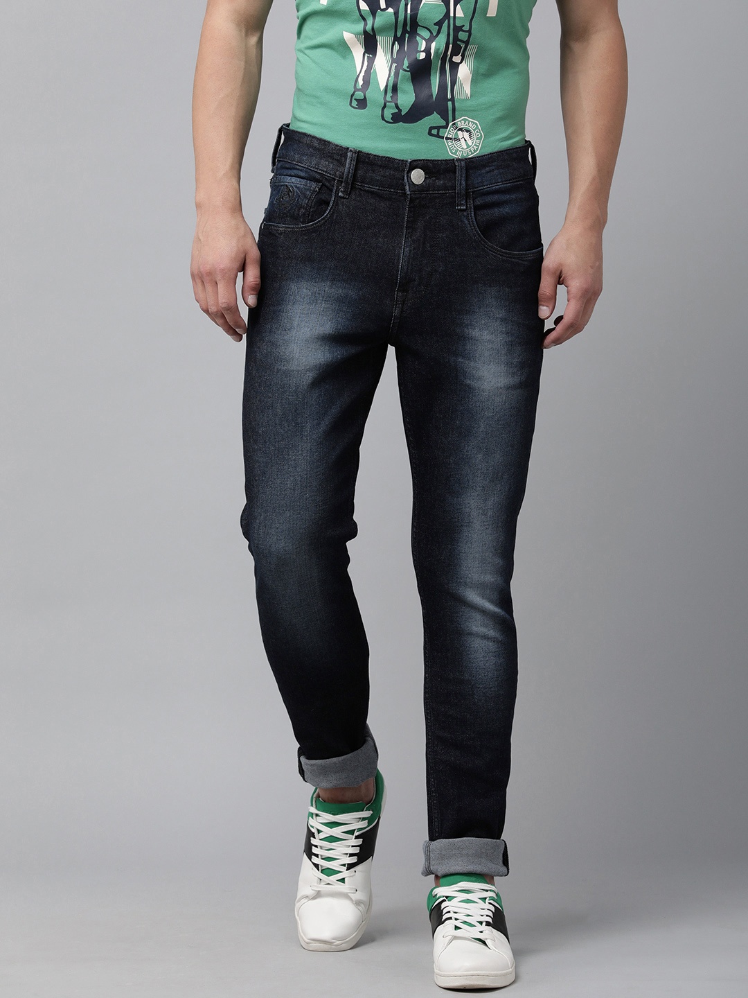 

U S Polo Assn Denim Co Men Blue Slim Tapered Fit Mid Rise Light Fade Jeans