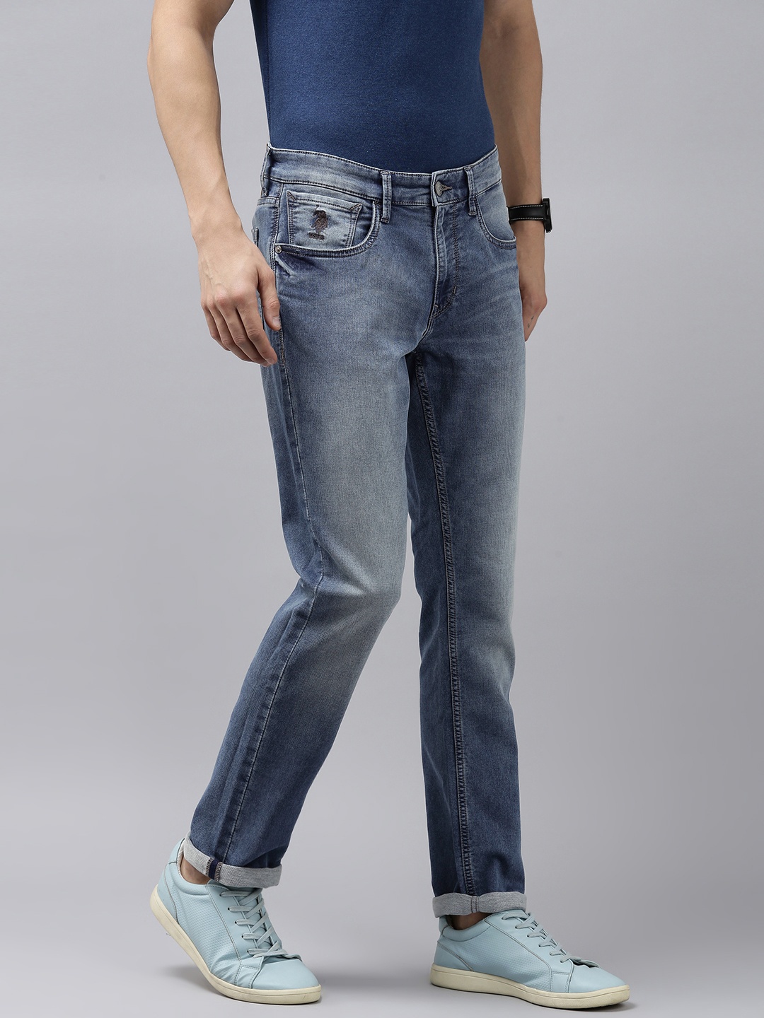 

U S Polo Assn Denim Co Men Blue Slim Fit Heavy Fade Stretchable Jeans