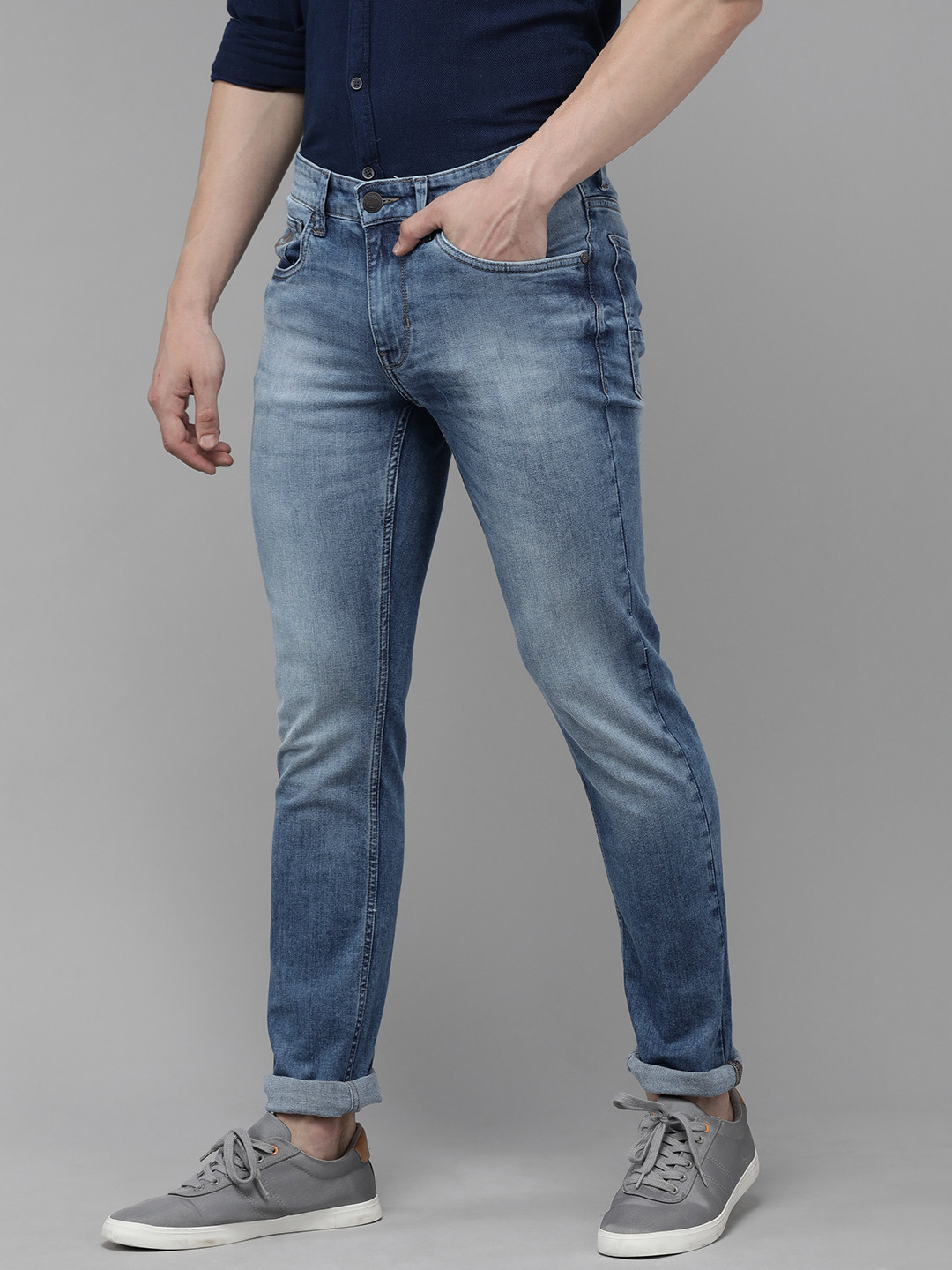 

U S Polo Assn Denim Co Men Blue Skinny Fit Heavy Fade Stretchable Jeans