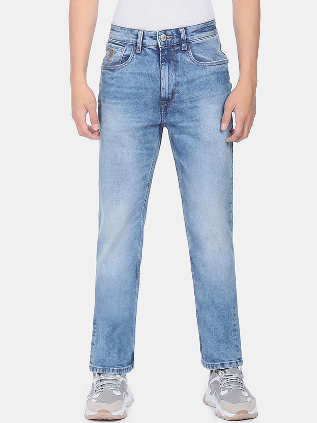 

U S Polo Assn Denim Co Men Blue Bootcut Mid-Rise Heavy Fade Jeans
