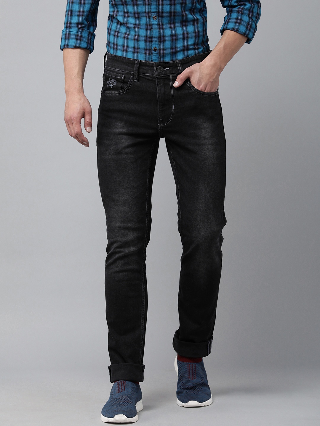 

U S Polo Assn Denim Co Men Black Regallo Skinny Fit Light Fade Stretchable Jeans