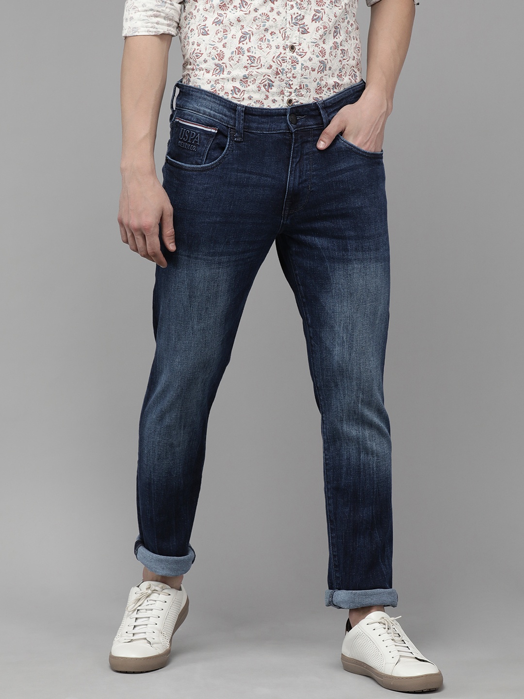

U.S. Polo Assn. Denim Co. Men Blue Woody Slim Fit Light Fade Mid-Rise Stretchable Jeans