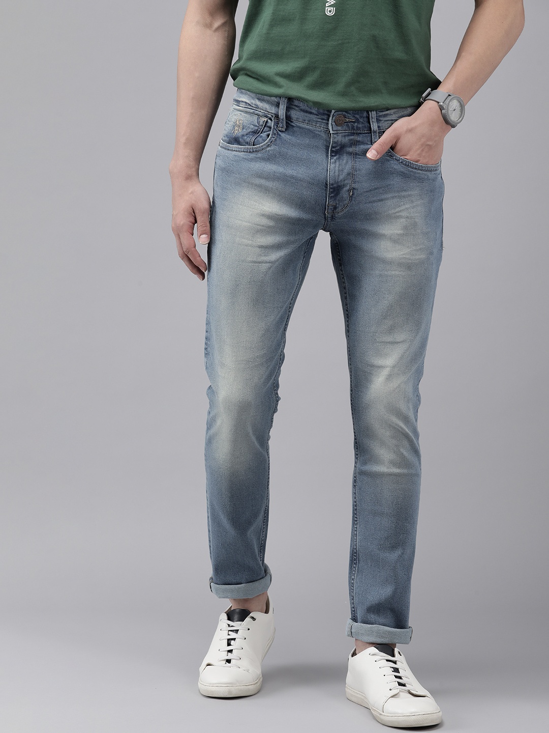 

U S Polo Assn Denim Co Men Blue Slim Fit Light Fade Stretchable Jeans