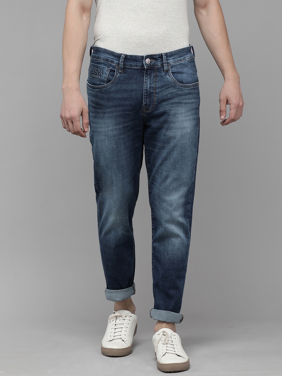 

U S Polo Assn Denim Co Men Blue Slim Fit Light Fade Stretchable Jeans