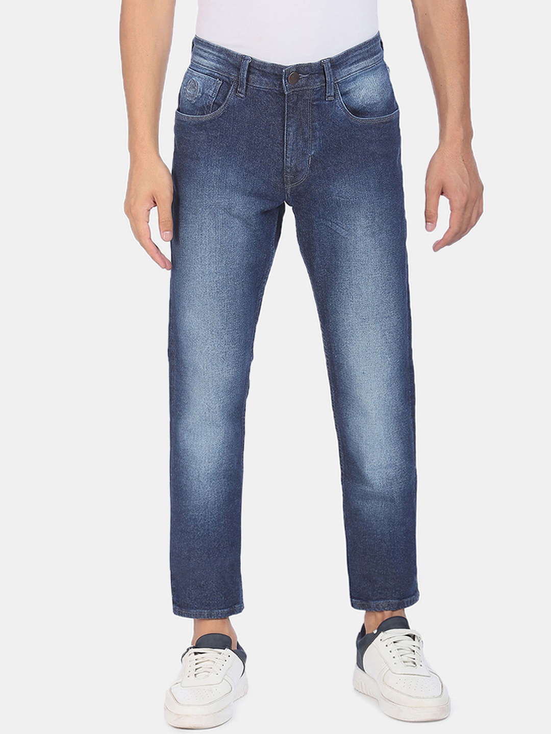 

U S Polo Assn Denim Co Men Blue Slim Tapered Fit Mid Rise Light Fade Jeans