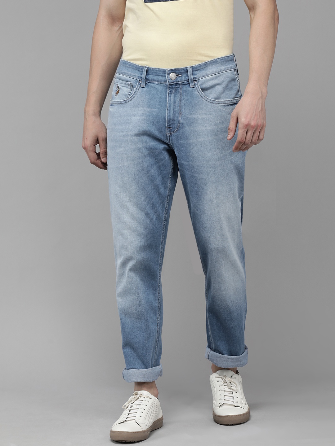 

U.S. Polo Assn. Denim Co. Men Blue Delta Slim Fit Heavy Fade Mid-Rise Stretchable Jeans