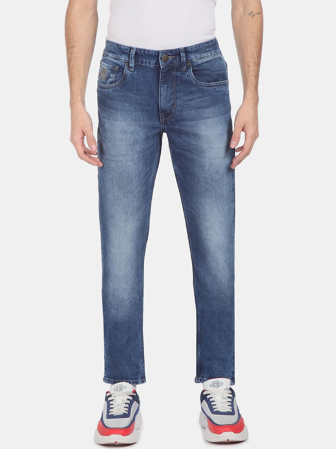 

U S Polo Assn Denim Co Men Blue Slim Fit Mid-Rise Heavy Fade Jeans