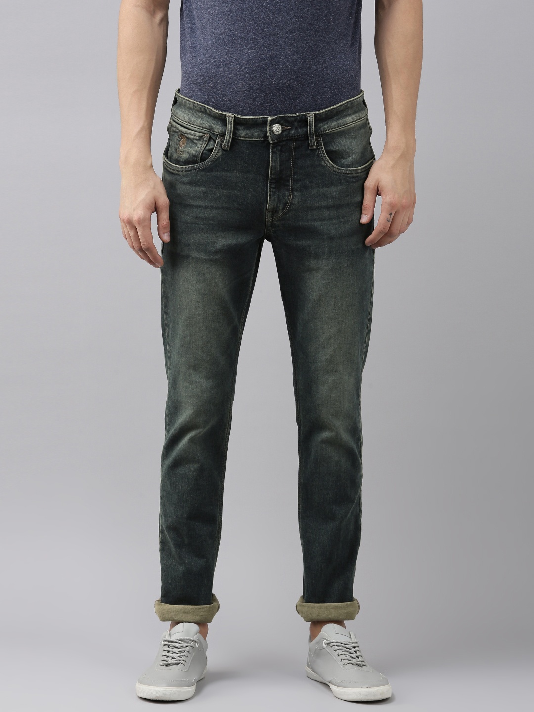 

U S Polo Assn Denim Co Men Blue Slim Fit Heavy Fade Stretchable Casual Jeans