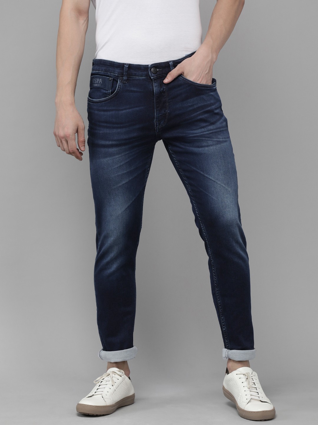 

U.S. Polo Assn. Denim Co. Men Blue Brandon Slim Fit Light Fade Mid-Rise Stretchable Jeans