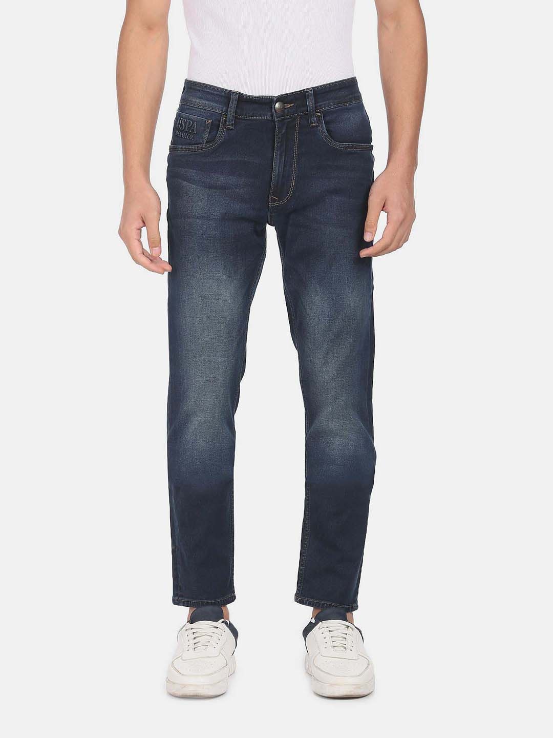 

U S Polo Assn Denim Co Men Blue Skinny Fit Mid-Rise Light Fade Jeans
