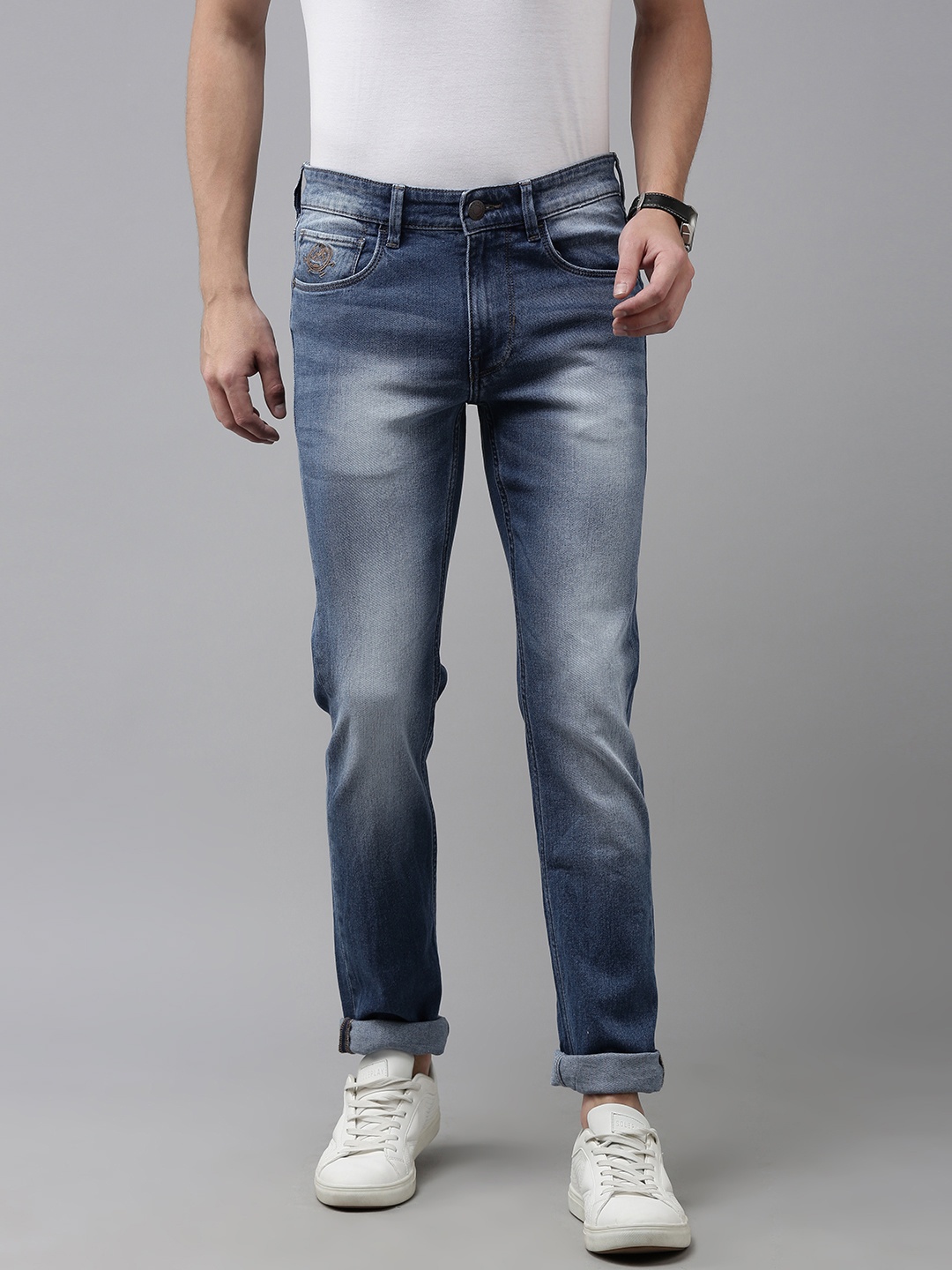 

U S Polo Assn Denim Co Men Blue Skinny Fit Heavy Fade Stretchable Jeans