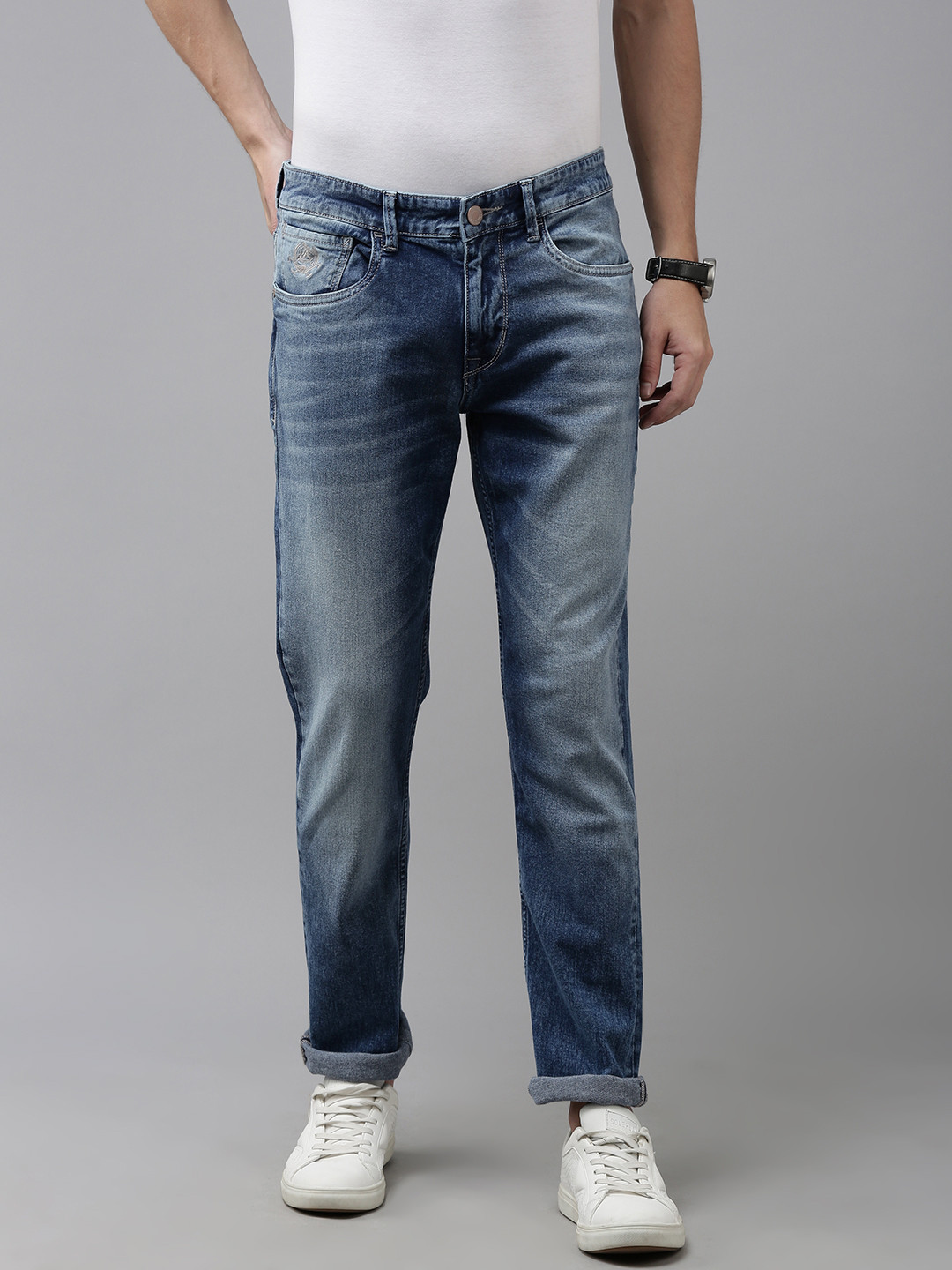 

U S Polo Assn Denim Co Men Blue Slim Fit Light Fade Stretchable Jeans