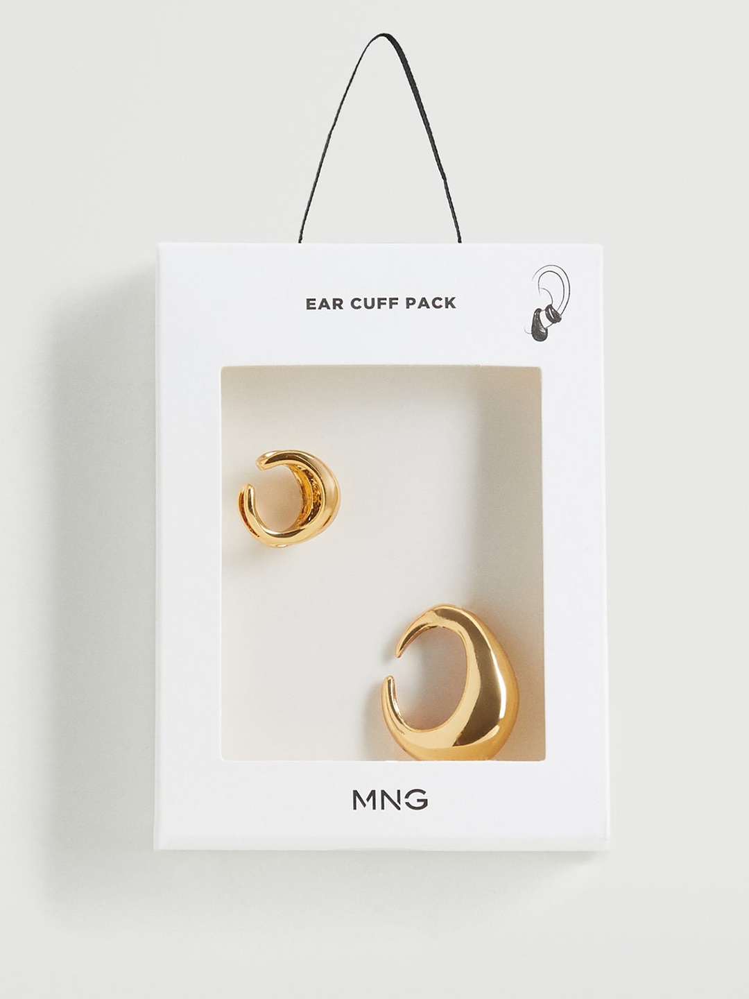 

MANGO Set of 2 Gold-Toned Geometric Mismatch Ear Cuffs