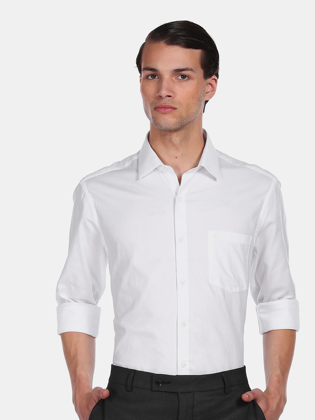 

Arrow Men White Cotton Formal Shirt