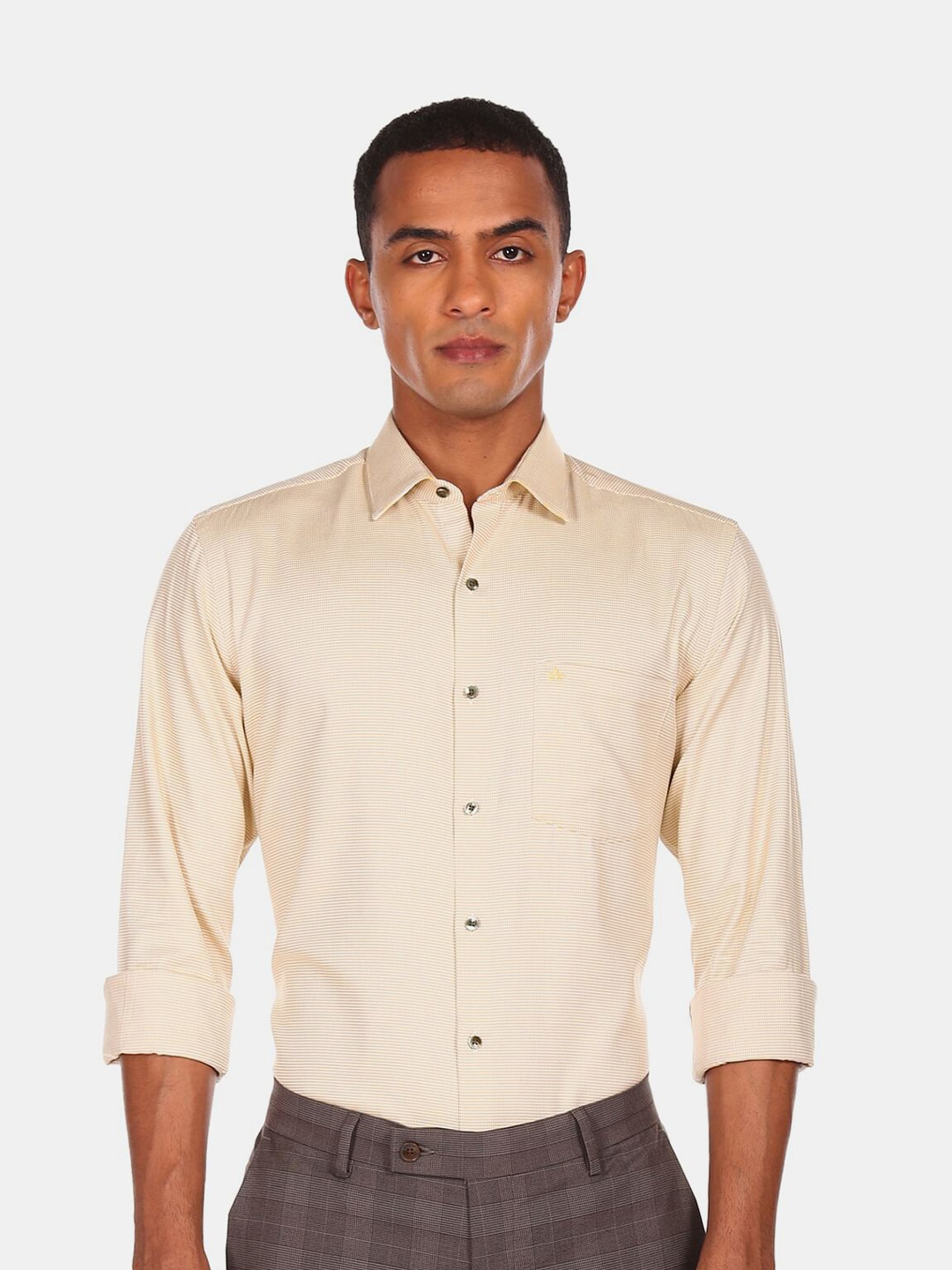 

Arrow Men Yellow Opaque Casual Shirt