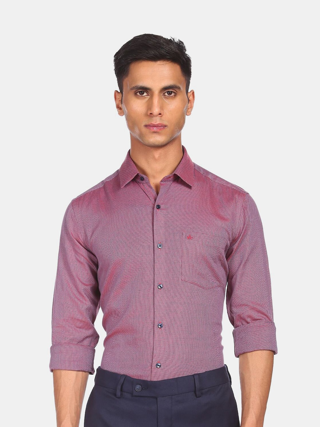 

Arrow Men Red Slim Fit Opaque Striped Casual Shirt