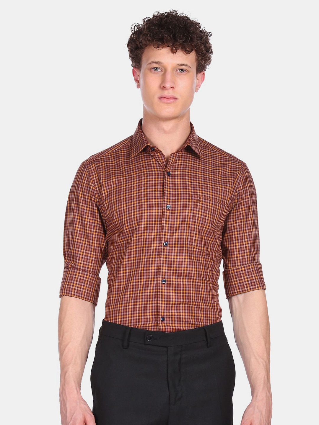 

Arrow Men Red Checked Formal Shirt