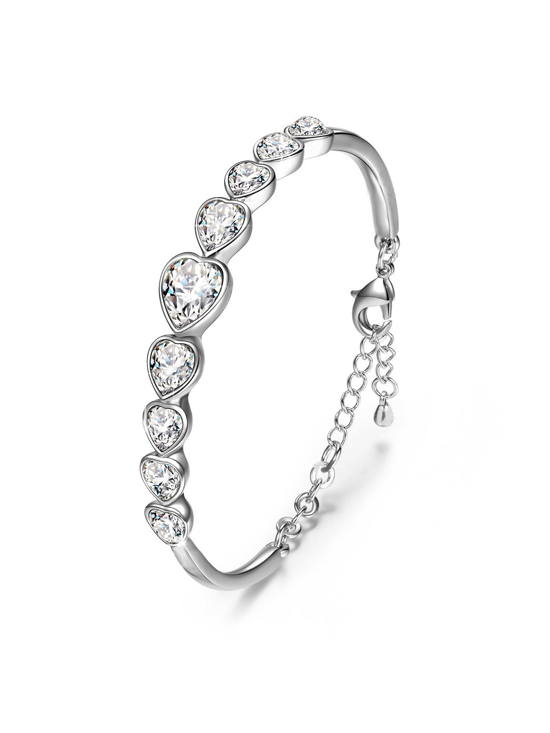

Yellow Chimes Women Crystals Silver-Plated Bangle-Style Bracelet