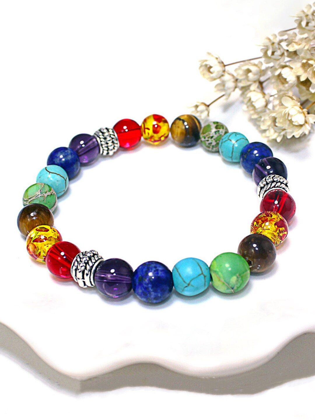 

Yellow Chimes Unisex Multicoloured 7 Chakra Alloy Bracelet, Multi