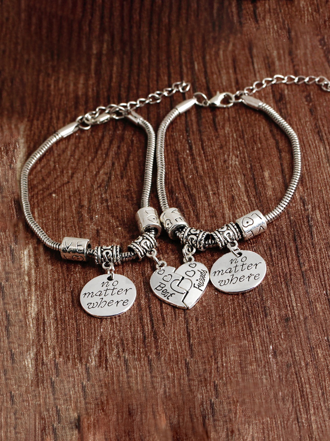 

Yellow Chimes Set Of 2 Silver-Plated Charm Bracelets