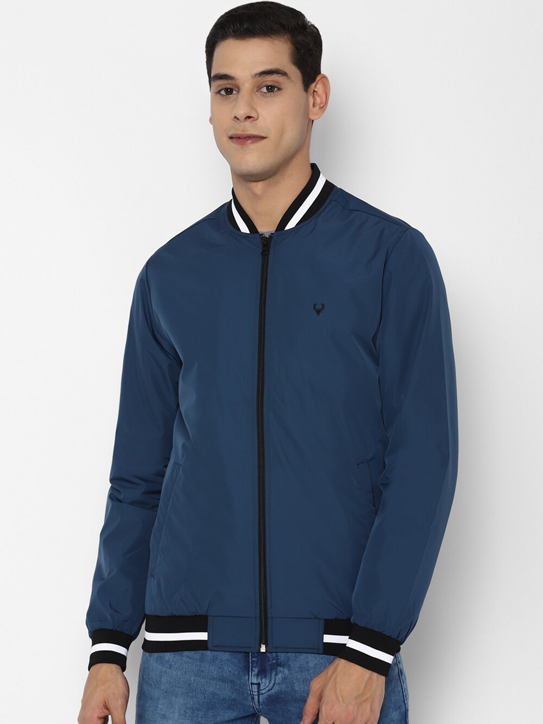 

Allen Solly Men Blue Bomber Jacket