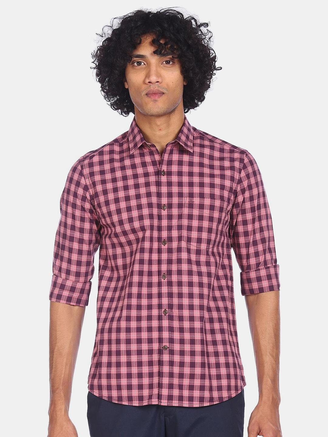 

Arrow Sport Men Purple Checked Casual Shirt