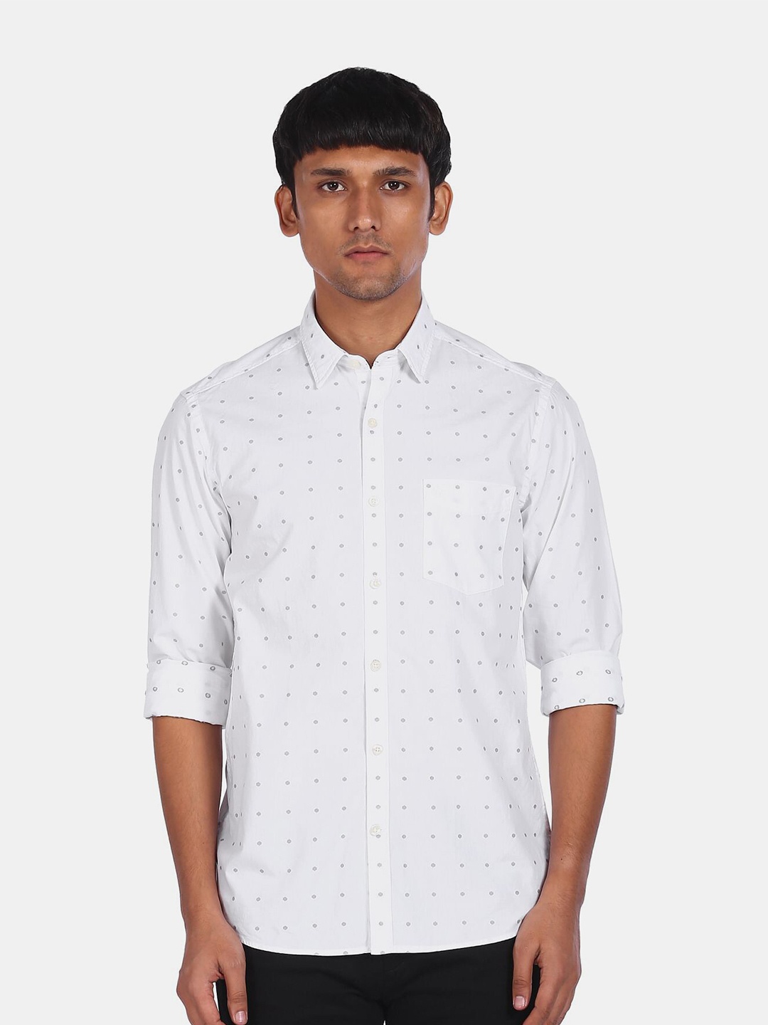 

Arrow Sport Men White Opaque Printed Casual Shirt