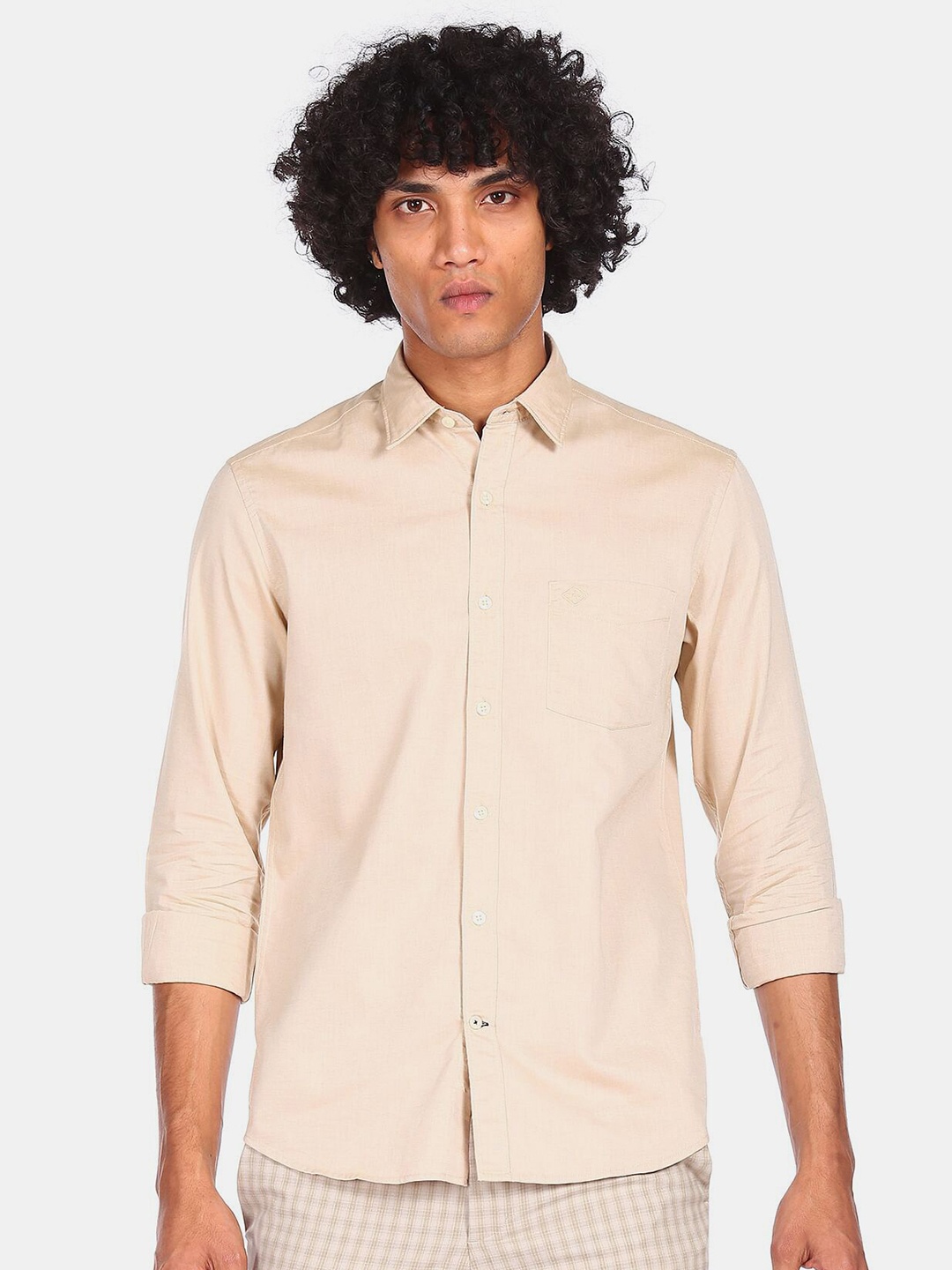 

Arrow Sport Men Beige Pure Cotton Casual Shirt
