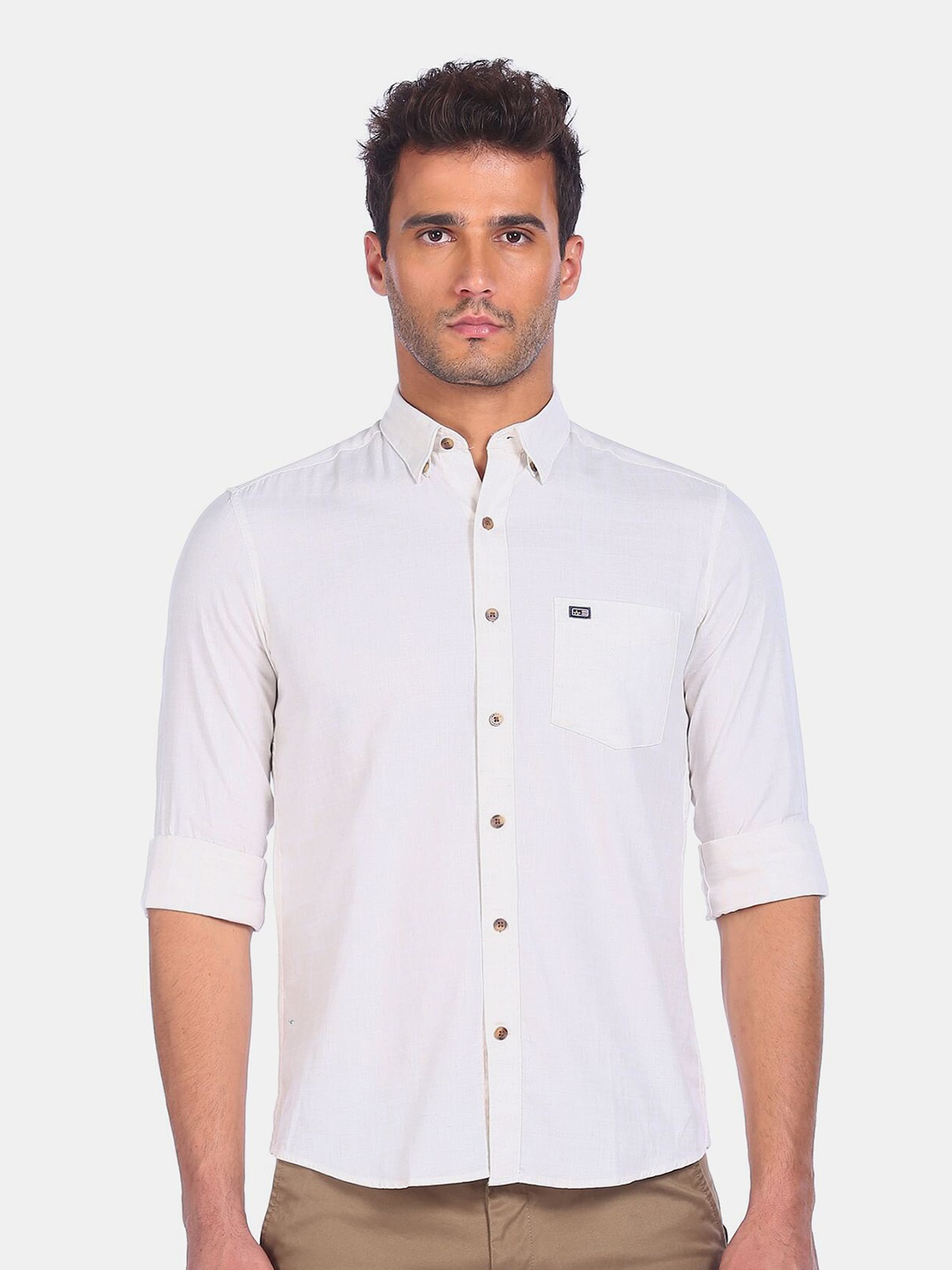 

Arrow Sport Men White Cotton Casual Shirt