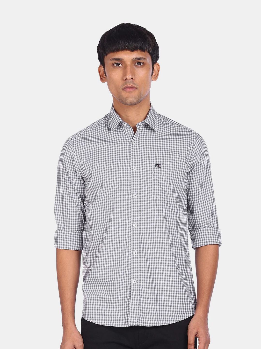 

Arrow Sport Men Grey Checked Casual Pure Cotton Shirt