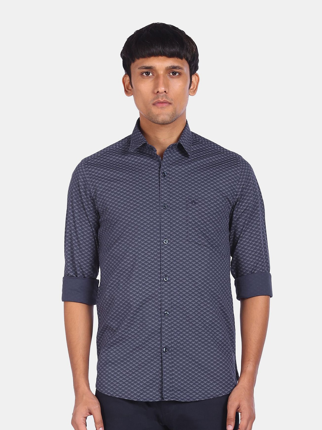 

Arrow Sport Men Navy Blue Printed Pure Cotton Casual Shirt