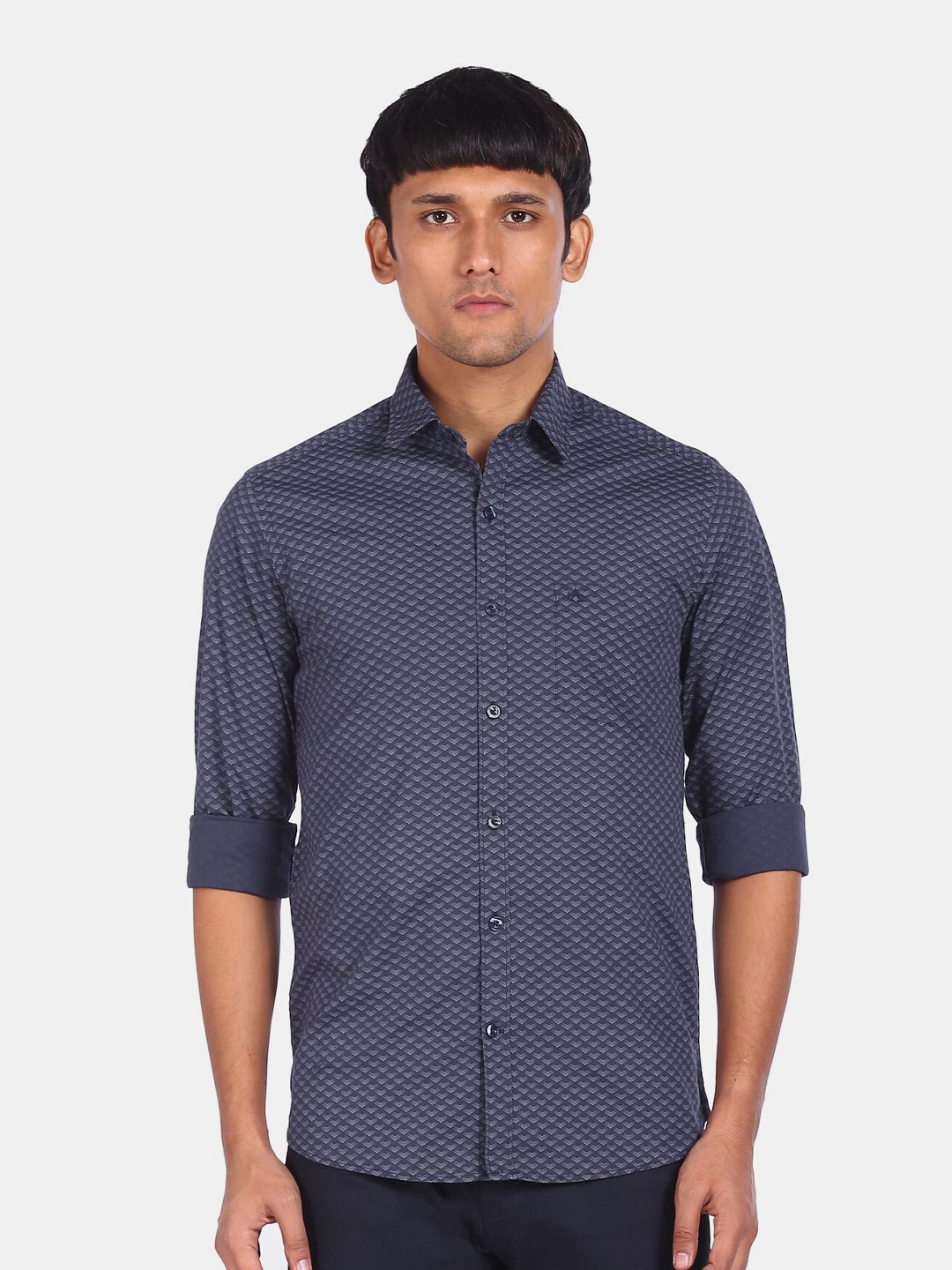 

Arrow Sport Men Navy Blue Printed Pure Cotton Casual Shirt