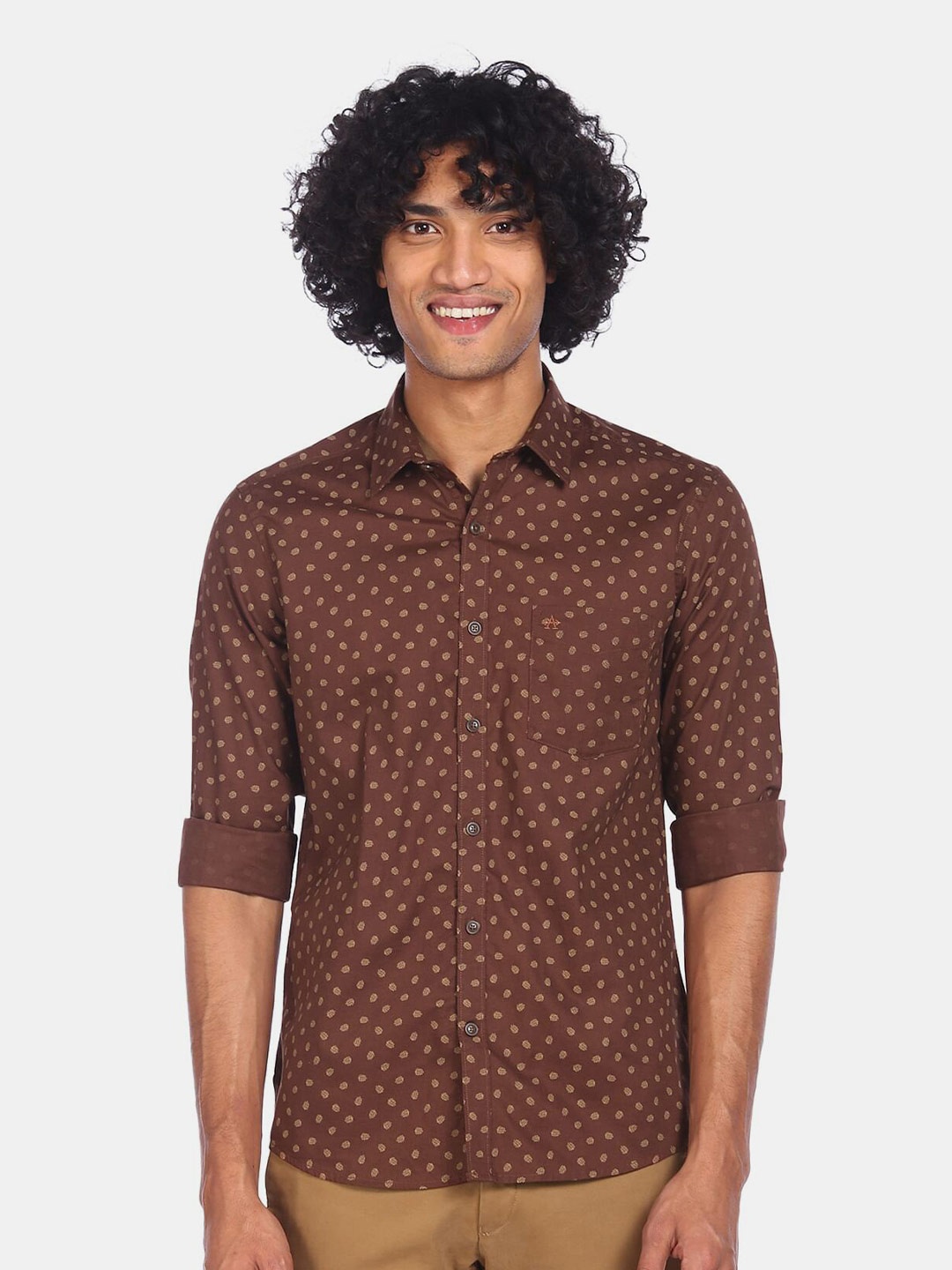 

Arrow Sport Men Brown Printed Cotton Casual Shirt