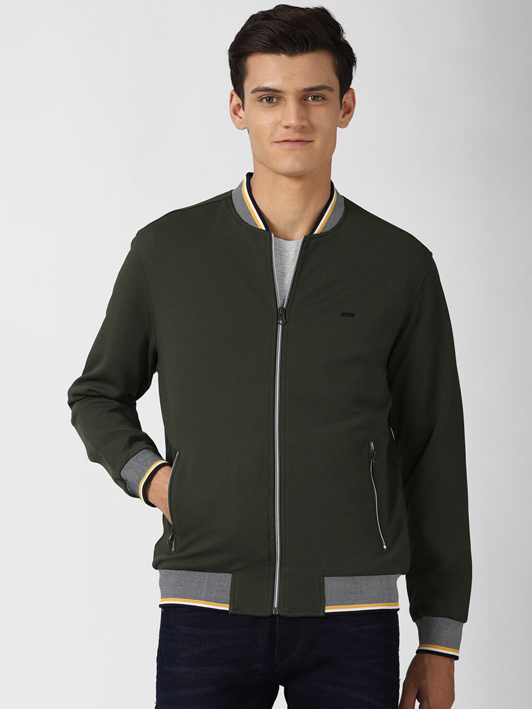 

Peter England Casuals Men Green Bomber Jacket
