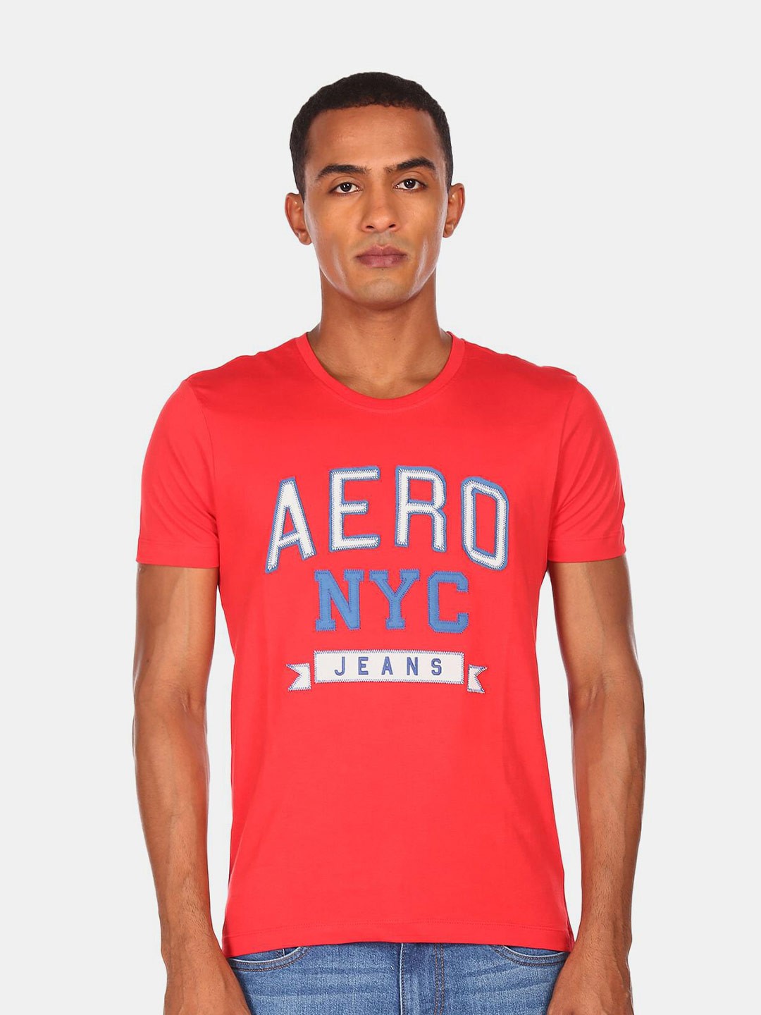 

Aeropostale Men Red Typography Printed Pockets T-shirt