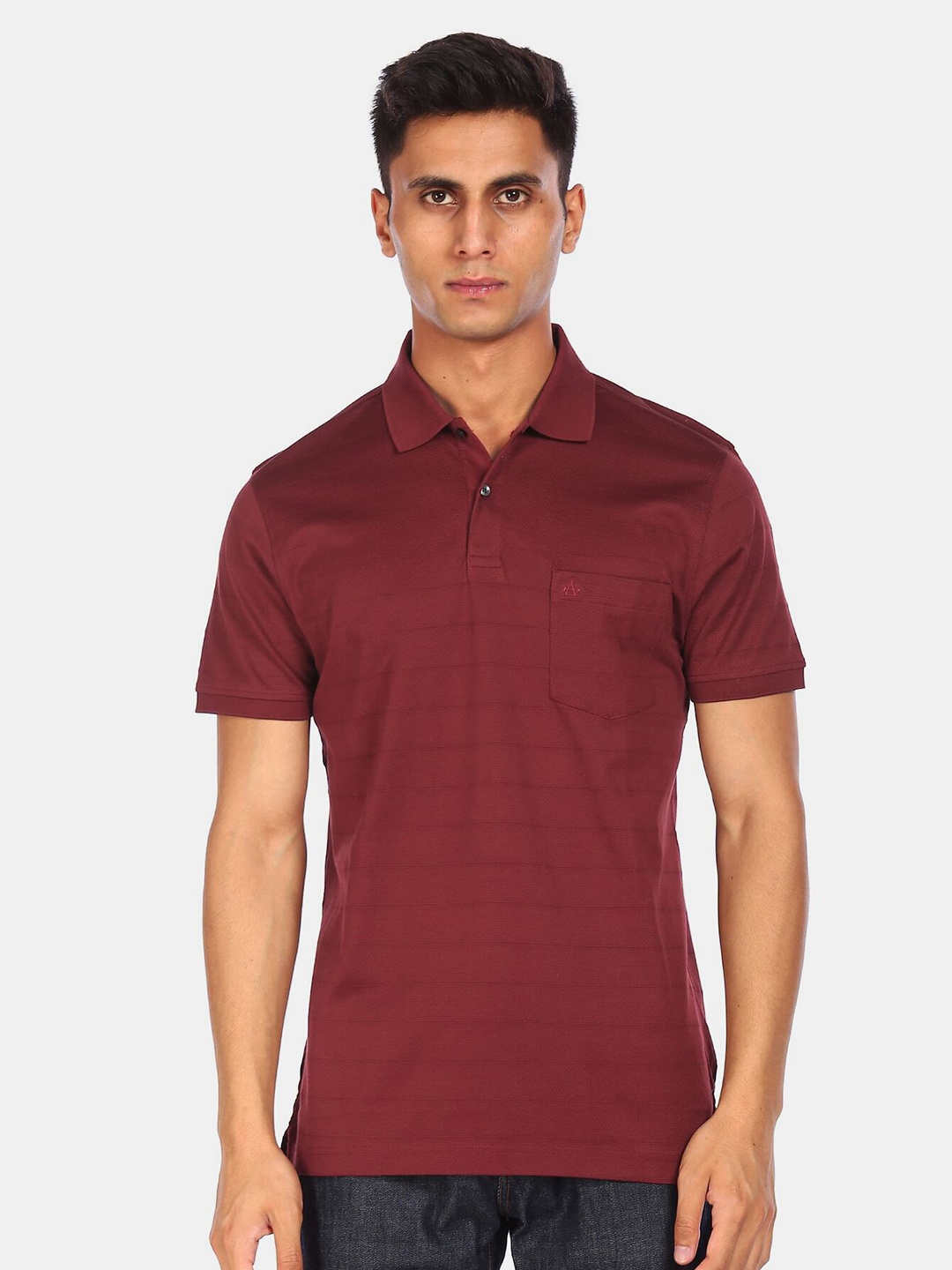 

Arrow Men Red Polo Collar Cotton T-shirt