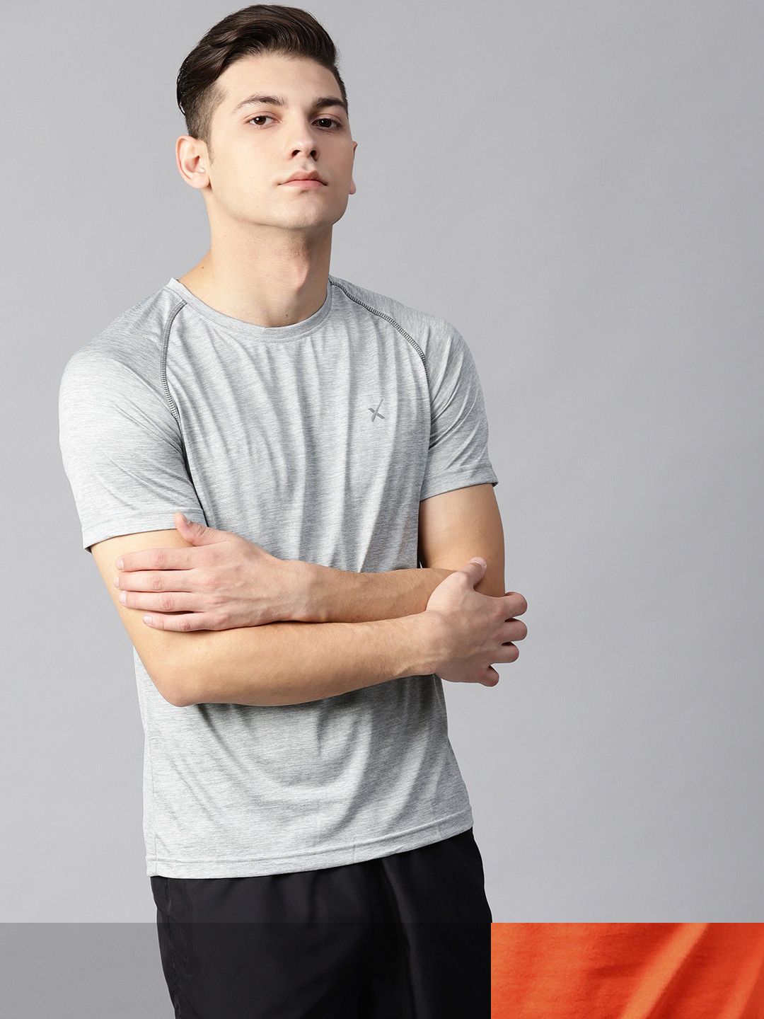 

HRX by Hrithik Roshan Men Pack Of 2 Men Printed Tshirts, Grey