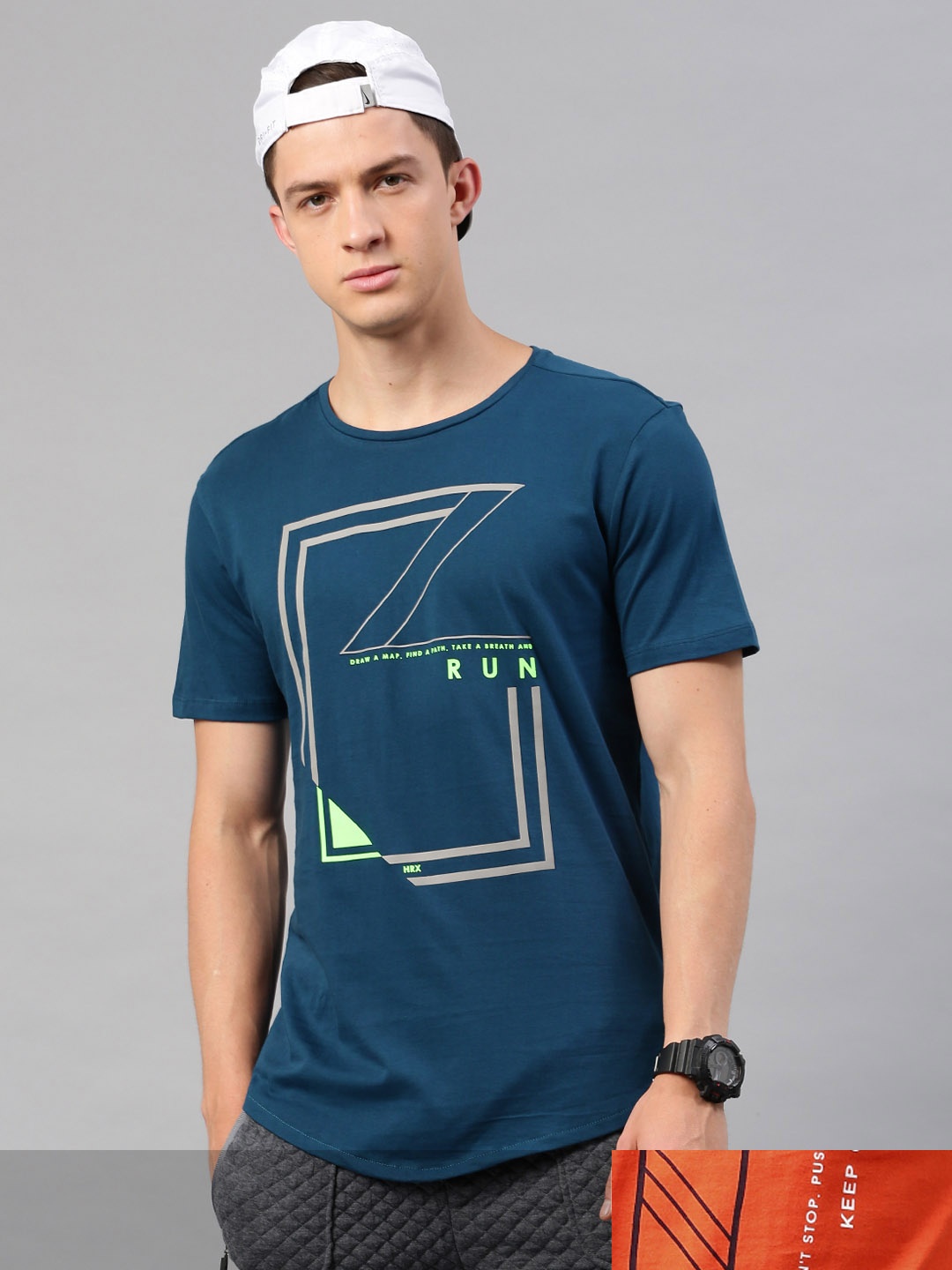 

HRX by Hrithik Roshan Men Pack Of 2 Printed Tshirts, Orange