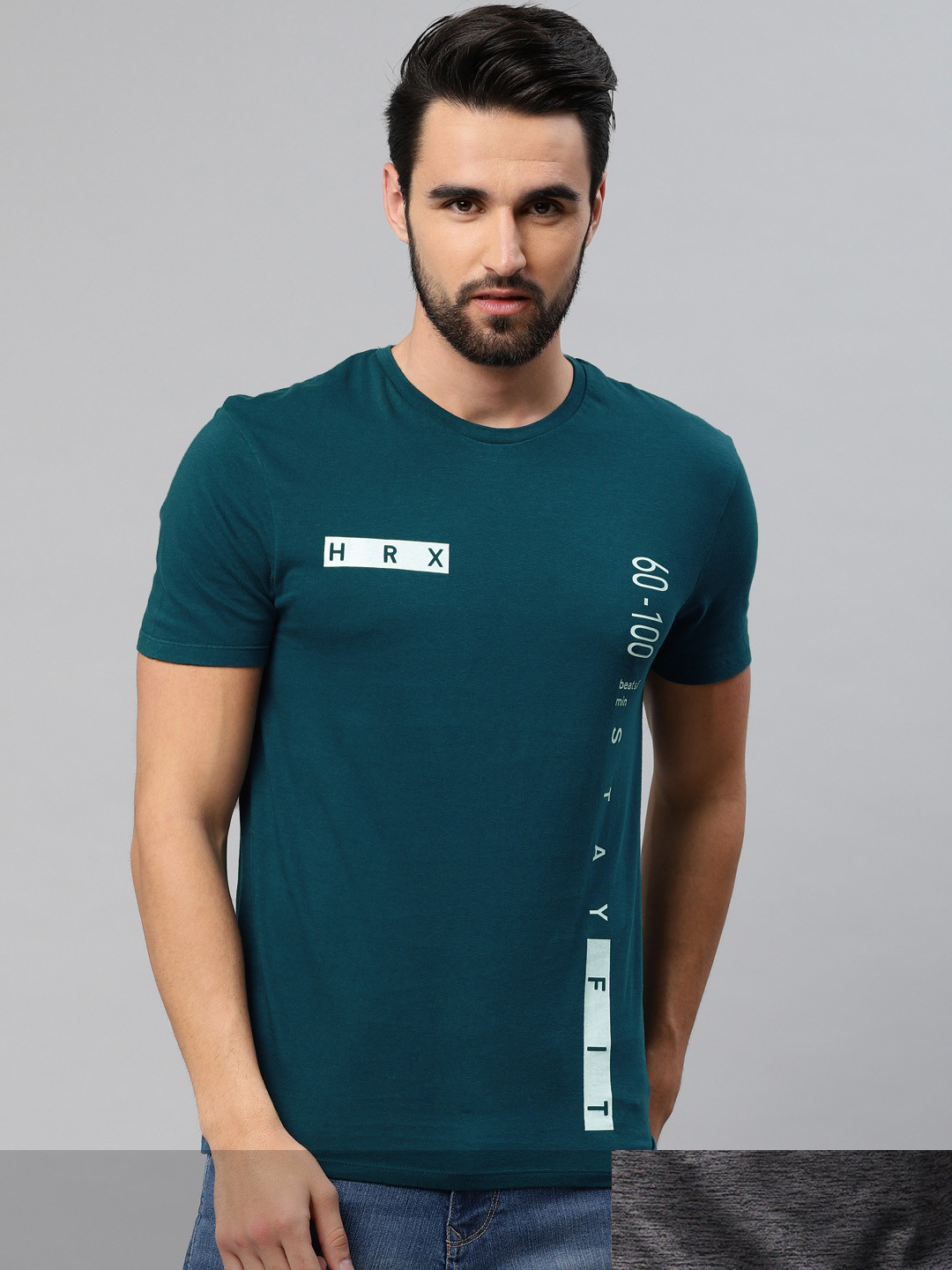 

HRX by Hrithik Roshan Men Pack Of 2 T-shirts, Teal