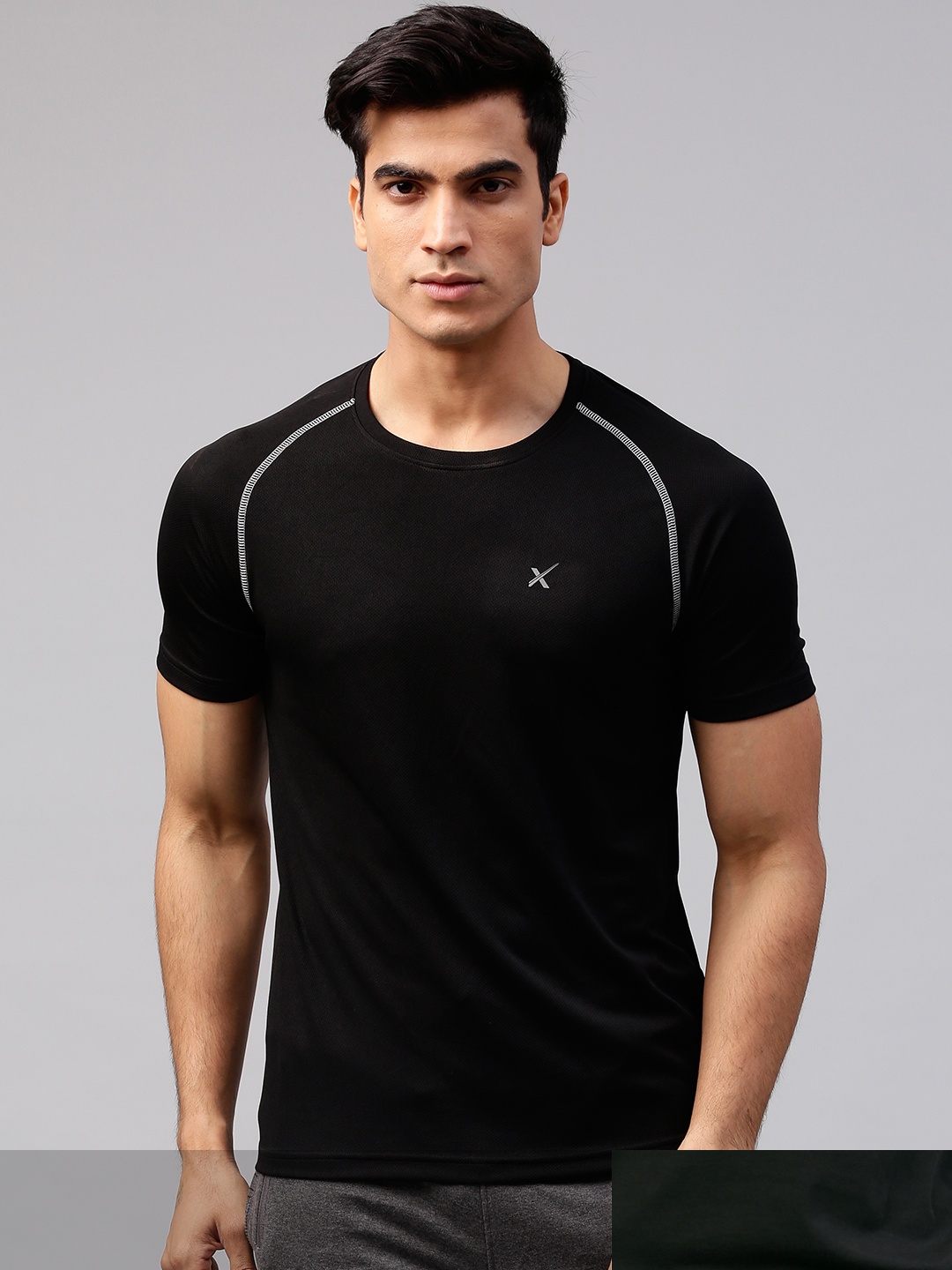 

HRX by Hrithik Roshan Men Pack Of 2 Black Round-Neck T-shirts